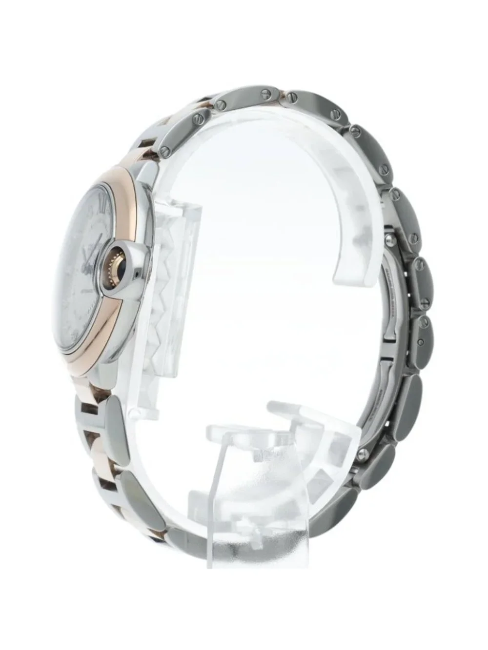 Cartier Ballon Blue Watch 33 Diamond Box 18k Pink Gold SS Silver